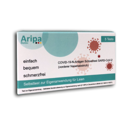 Aripa COVID-19 Antigen Schnelltest Sonderzulassung | 5er Box Laientest