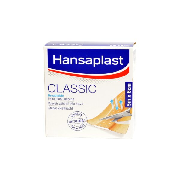 Hansaplast Pflaster Classic, Meterware, atmungsaktiv, 5m...