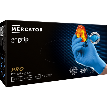 MERCATOR gogrip-pro Premium Nitril-Einweghandschuhe CE2777 S Blau