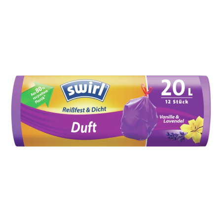Swirl® Duft - Müllbeutel Reißfest, Vanille-Lavendel, 20 Liter