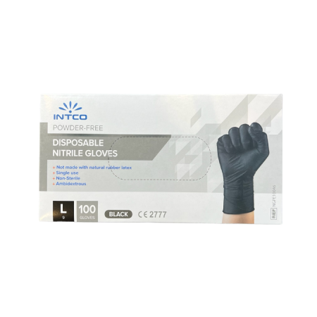Intco Disposable Nitril Einweghandschuhe CE2777 | schwarz M