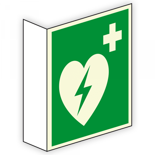 Fahnenschild Defibrillator