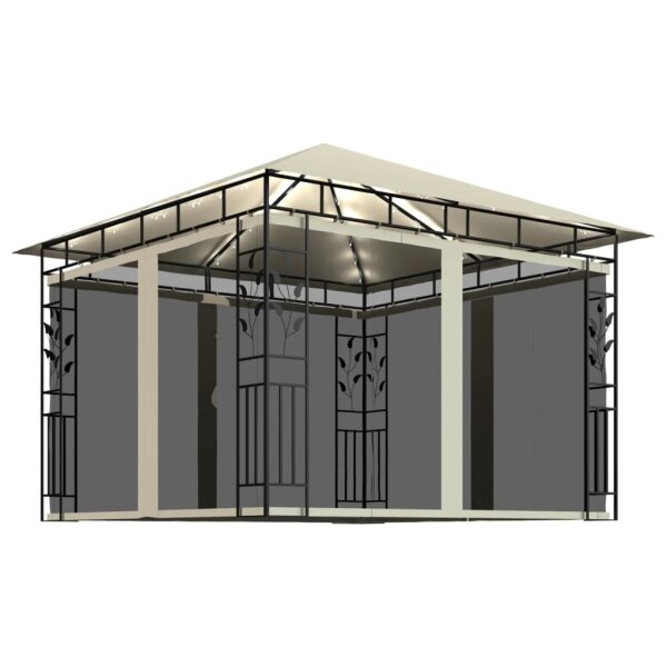 Pavillon mit Moskitonetz & LED-Lichterkette 3x3x2,73m...