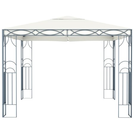 Pavillon mit LED-Lichterkette 300x300 cm Cremeweiß