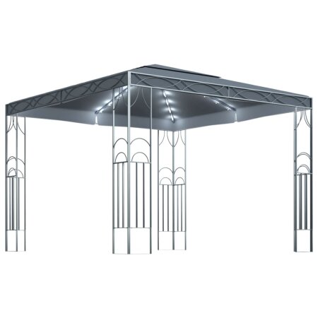 Pavillon mit LED-Lichterkette 300x300 cm Anthrazit