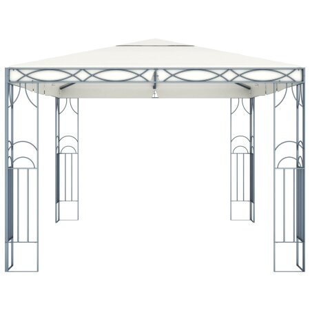 Pavillon mit LED-Lichterkette 400x300 cm Cremeweiß