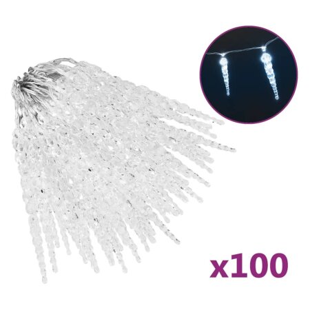 Eiszapfen-Lichterkette 100 Stk. Kaltweiß Acryl