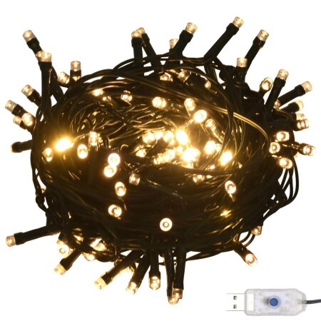 LED-Lichterkette mit 150 LEDs Warmweiß 15 m PVC